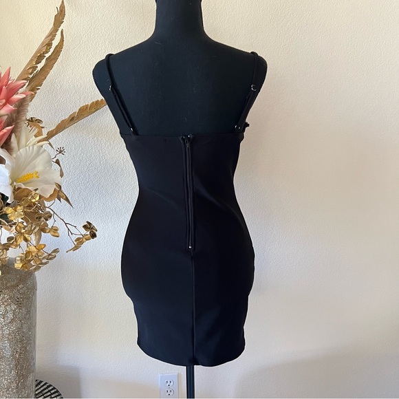 TRAC Y2K Black Mini Dress with Zip Closure LBD - Picture 3 of 11